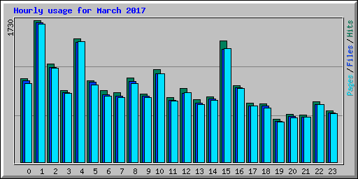 Hourly usage for March 2017
